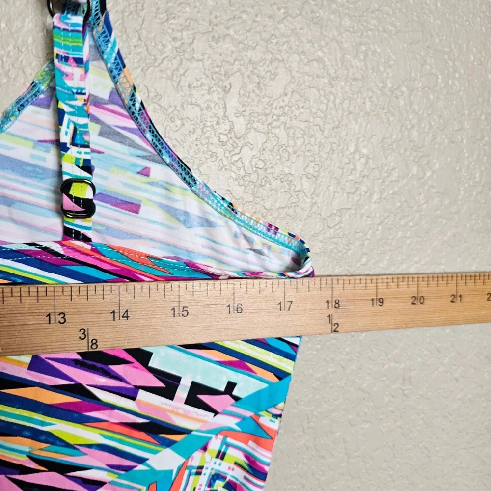 Kenneth Cole Reaction Romper Swim Cover Up Geometric Bright Print‎ Small